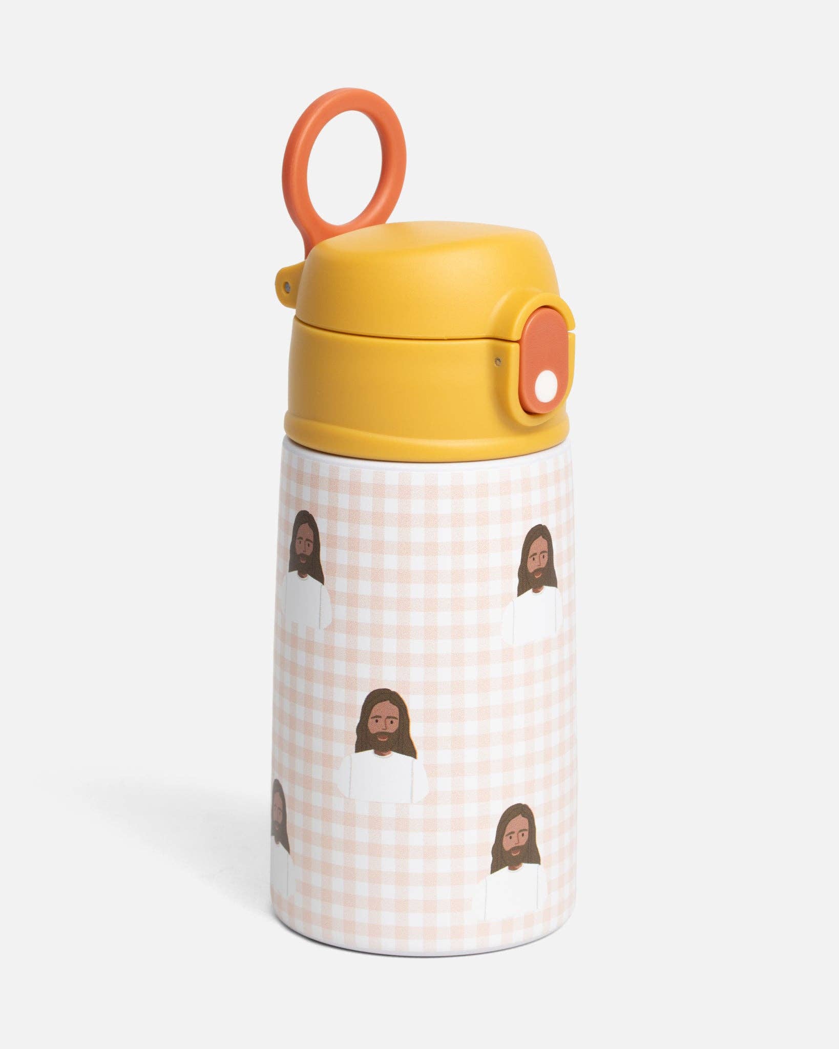 Pink Gingham Jesus Little Water Bottle