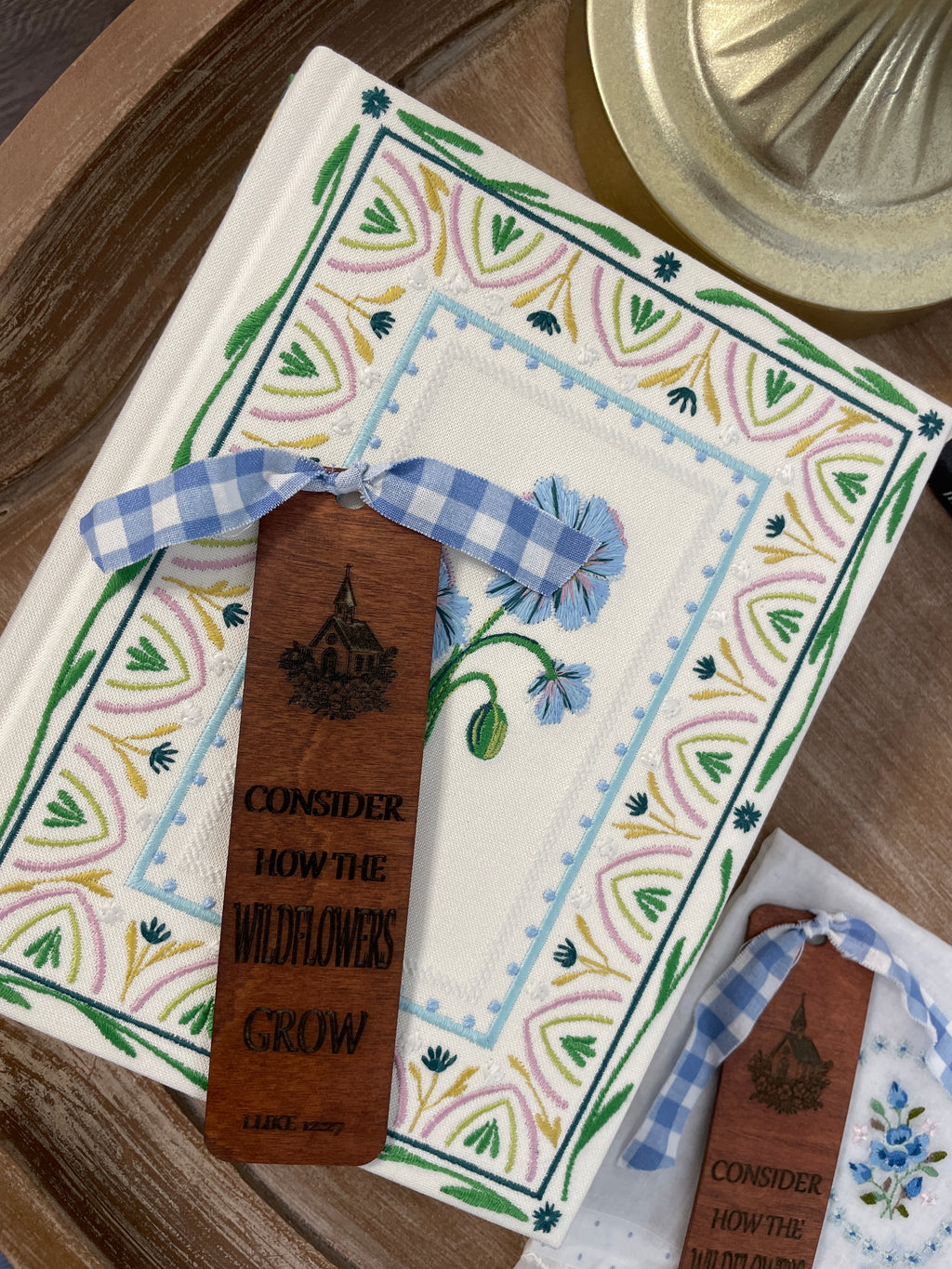 Consider the Wildflowers Wooden Bookmark