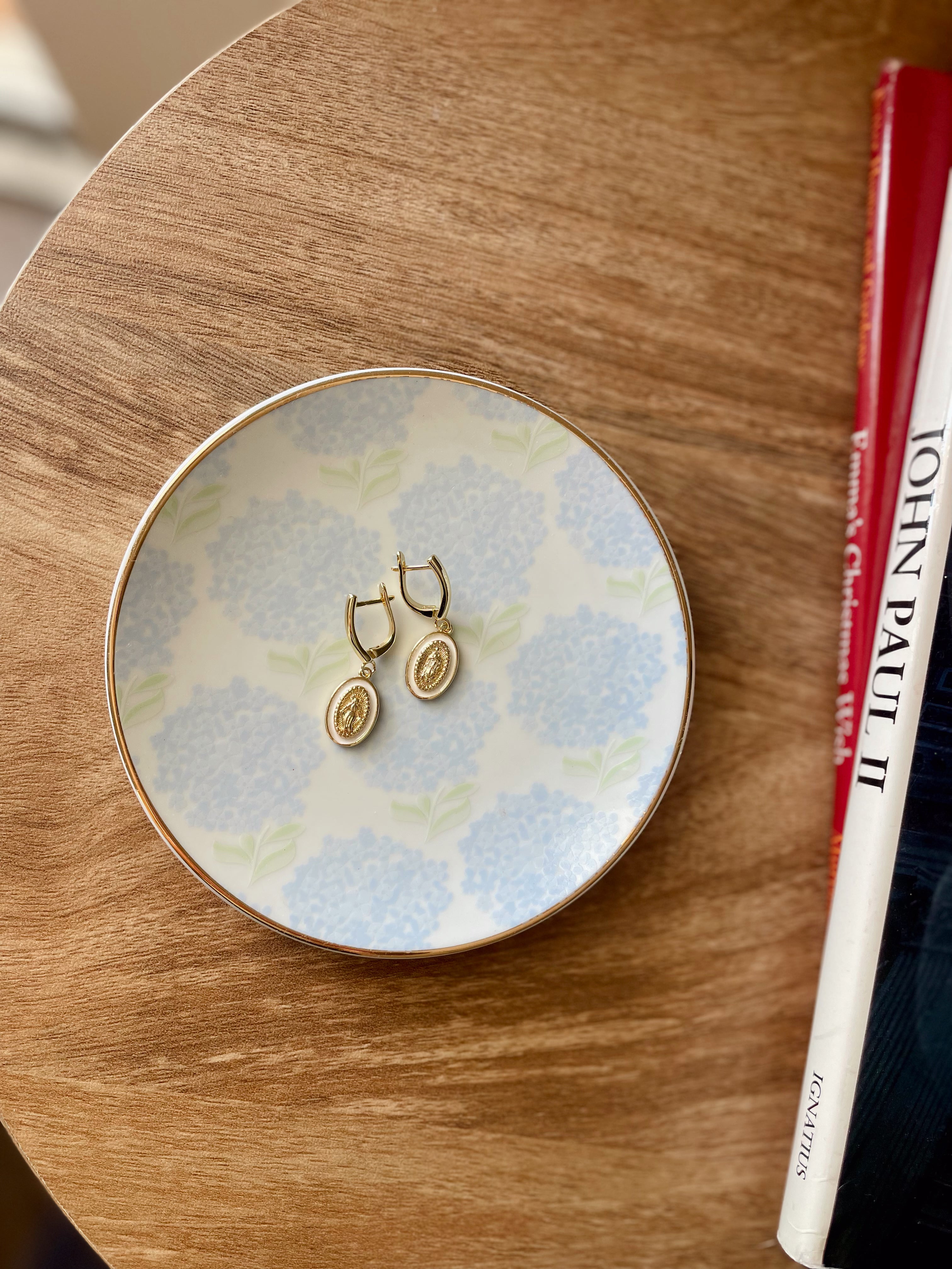 Our Lady of Guadalupe Gold Filled Huggie Earrings - PREORDER