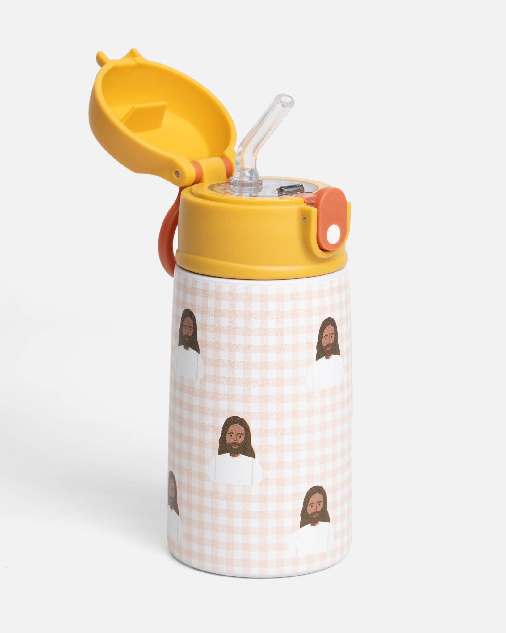 Pink Gingham Jesus Little Water Bottle